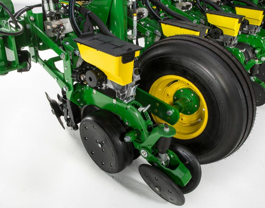 Deere's new MaxEmerge 5e variable-rate electric drive row units improve planting accuracy and reduce maintenance.