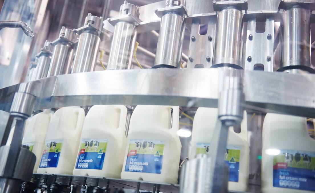 House brand milk being bottled for Coles at Murray Goulburn's Laverton North plant in Victoria, built specifically to service the supermarket's $1 a litre contract with the co-operative. 