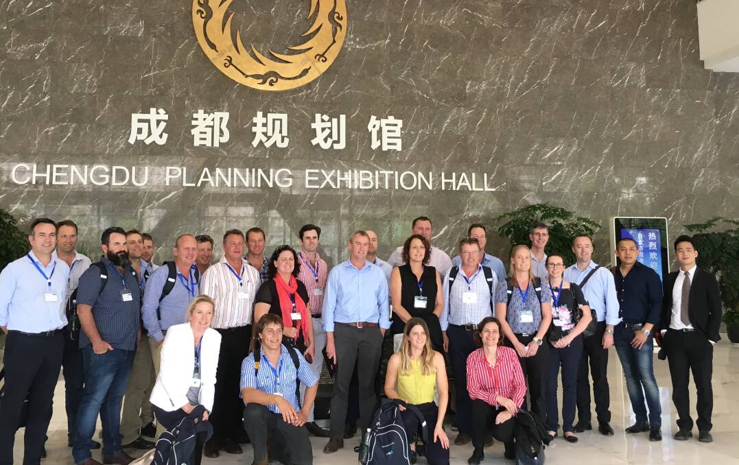 The Australian farmer and ANZ banker delegation in  the Chinese technology city, Chengdu.