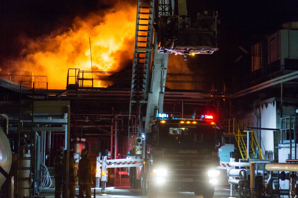 Flashback to December 2014 when fire caused the roof of the old cheese plant to collapse.