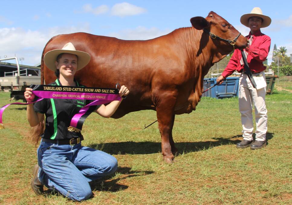 Charleene Pedersen and Jericho Ryder with champion Tropical breed led female Fassifern Kelsey.