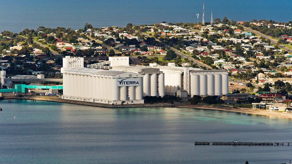 OTHER METHODS: Rail is used to transport grain across the Eyre Peninsula, but this may end. Pictured is Viterra's Port Lincoln terminal. 