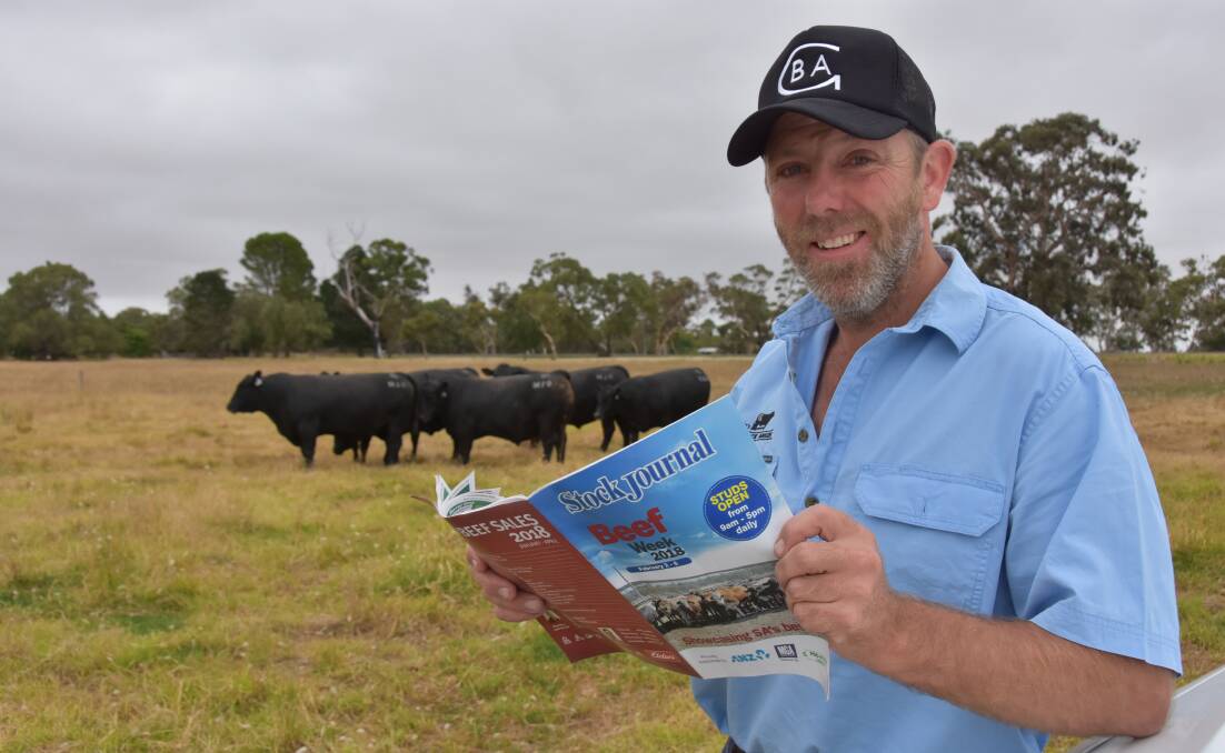 STUD SHOWCASE: Ben Glatz, Glatz's Black Angus stud, Avenue Range, with some of the sale bulls which will be on display at his open day on Monday, February 5.