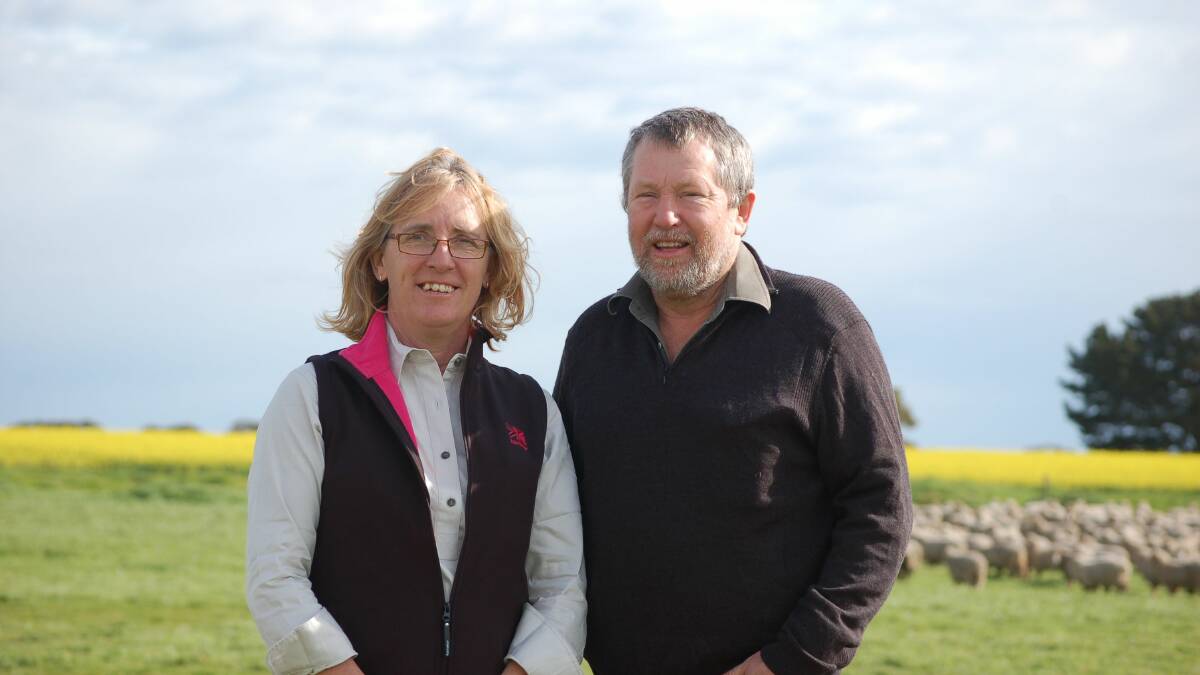 BRANDED SUCCESS: Kangaroo Island Wool chair Christine Berry and her husband Lloyd, Deep Dene Merinos, MacGillivray, say turning some of their clip into fashion garments has given them direction in their woolgrowing business.