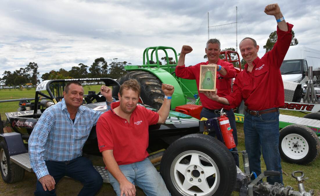 POLL POSITION: Keith Diesel and Dirt Derby's Steve Berry, Nathen Barwick, Glen Simpson and Matt Malthouse celebrate their win in the Brand SA awards the following day at the Keith Show.