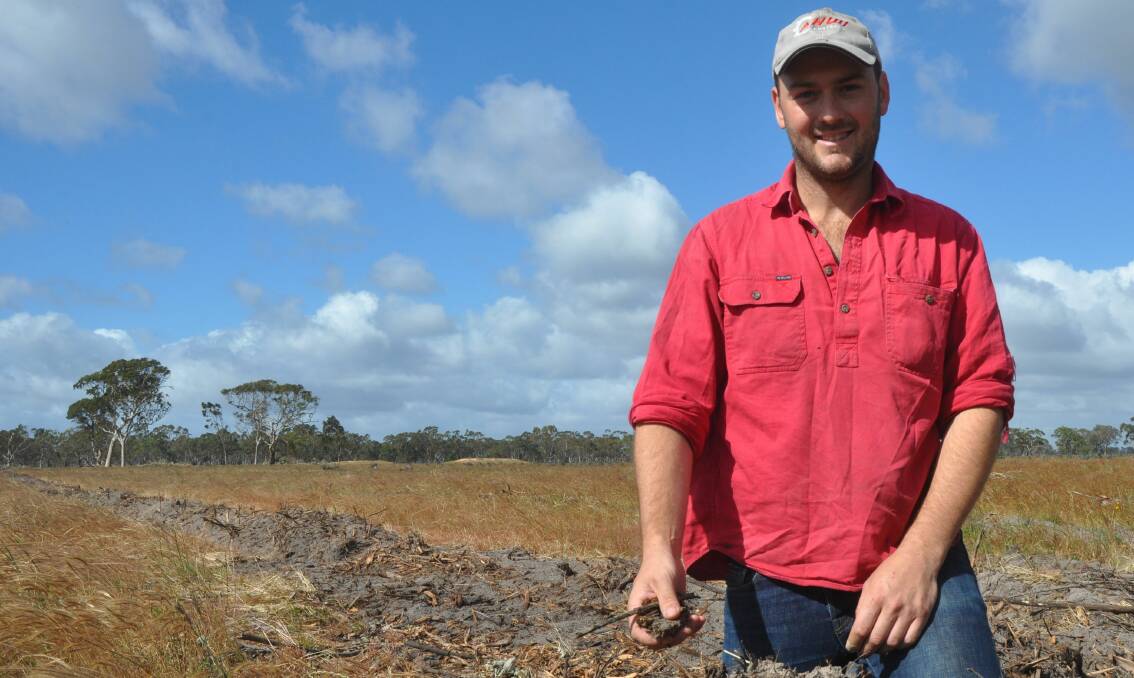 GROWING DEMAND: Peter McCourt, Penola, in the 200ha block he bought at Poolaijelo, Vic, in September, which he aims to covert back to grazing. He started a stump grinding and mulching business Ag-Reclaim about a year ago.