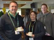 Nutrien state wool manager Adrian Dewell with Nicole Davies wool area manager Bendigo, Vic and Candice Cordy, wool account manager, Vic.