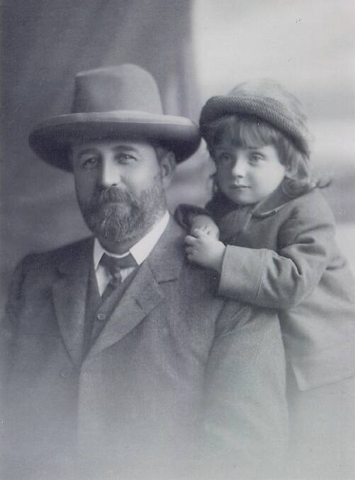 FOUNDING FATHER: Company founder Albert James McBride with his seventh child, AJ McBride junior, in 1908. 