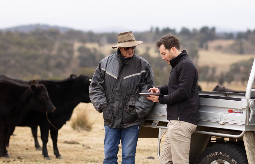 CHANGING WAYS: John Fargher, farmer and co-founder of AgriWebb, talks technology with livestock producers.