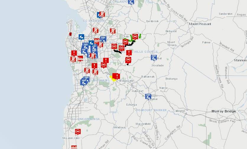 A number of road closures are in place across Adelaide. 