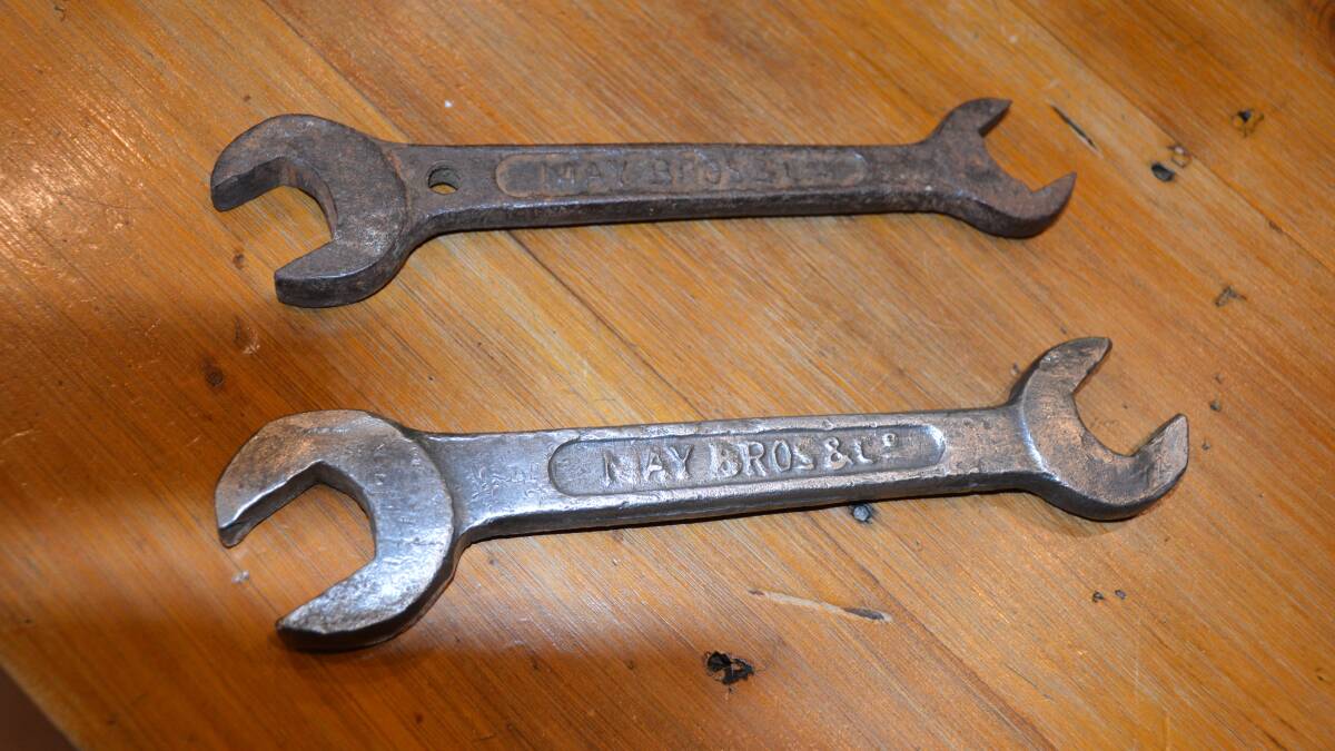 LESSONS FROM PAST: May Bros tools are among the memorabilia Andrew May has of his ancestors.