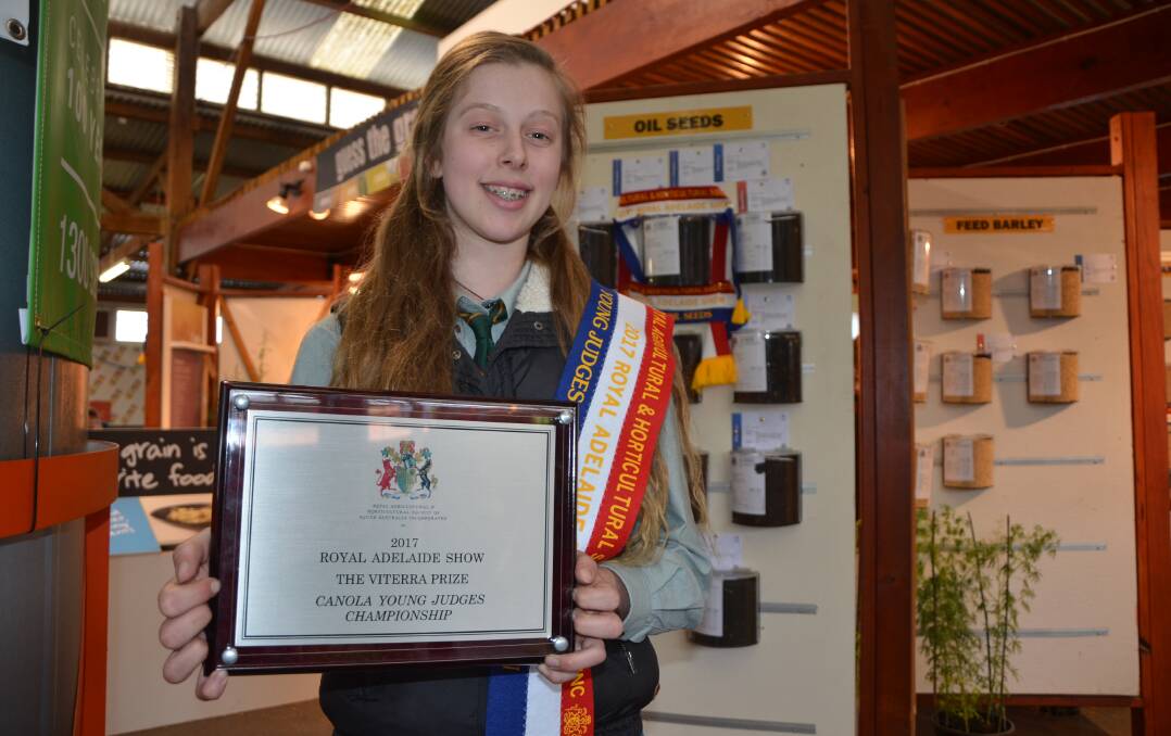 YOUNG JUDGE: Urrbrae Agricultural High School student Jessica Dale was the overall winner of the 2017 Royal Adelaide Show grains young judges competition.