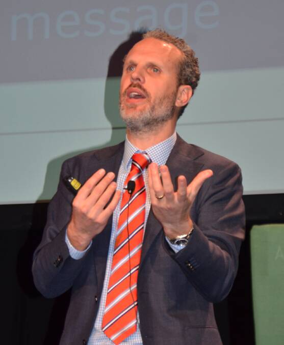 LOOKING FORWARD: Rabobank's Tim Hunt outlined some of the emerging trends in agriculture at the recent Nuffield Australia national conference in Adelaide.