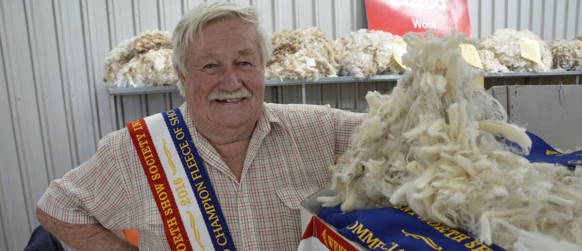 WINNING FLEECE: Ormond McLeod, Kelso, via Wentworth, NSW, won grand champion fleece and most valuable commercial fleece at the Wentworth Show. 