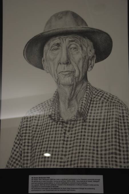 The portrait of Bob unveiled during the luncheon.