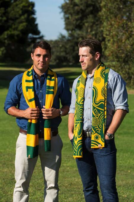Wallaby players Nick Phipps and Bernard Foley. 