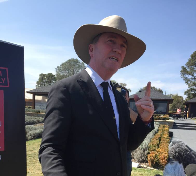 Northern Australia and Resources and  Agriculture and Water Resources Minister Barnaby Joyce. 
