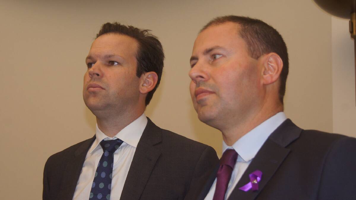 Resources and Northern Australia Minister Matt Canavan and Environment and Energy Minister Josh Frydenberg.