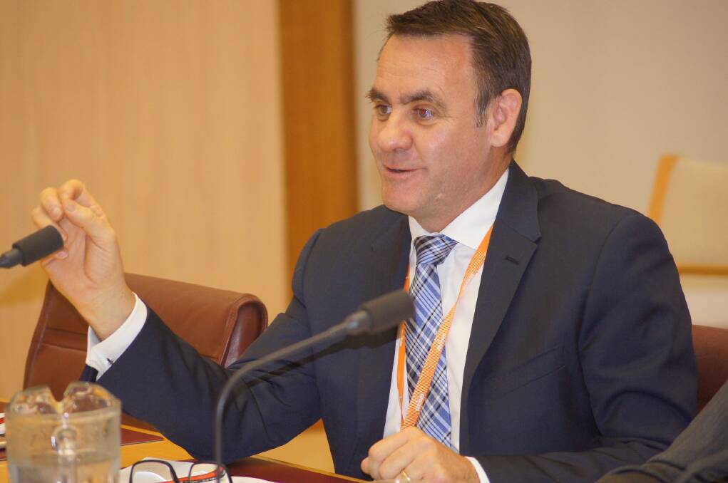 MLA Managing Director Richard Norton at today's Senate hearing in Canberra.