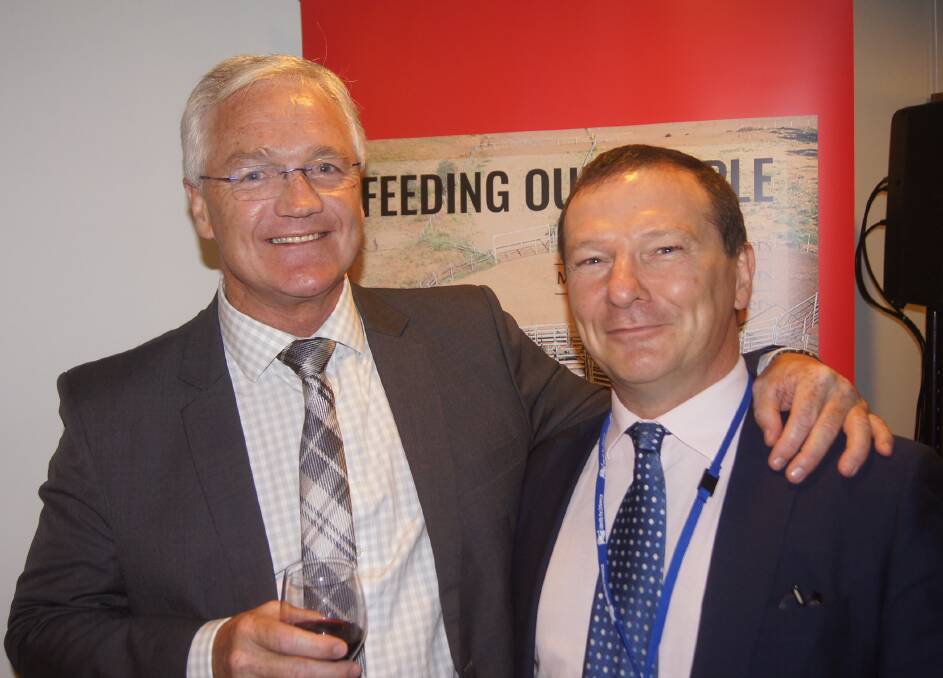 Victorian Nationals Murray MP Damian Drum and Queensland Labor MP Graham Perrett at last night's red meat report launch, at Parliament House in Canberra.