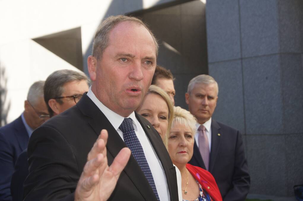 Nationals leader Barnaby Joyce selling his party's policy achievements to mark his first 12-months in the job.
