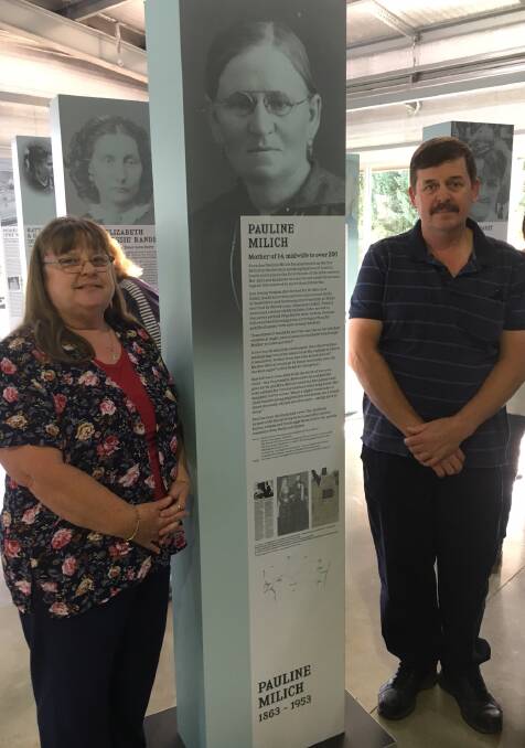 PAY TRIBUTE: Pauline Milich's great-granddaughter Denise van Oostveen and her husband Marco, Berri, at the Women of the River Country exhibition.