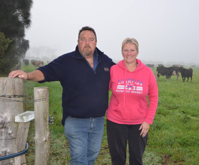ADVOCACY PASSION: New SA Dairyfarmers’ Association president John Hunt and wife Karen, Allendale East, operate two dairy farms with crossbred cows.