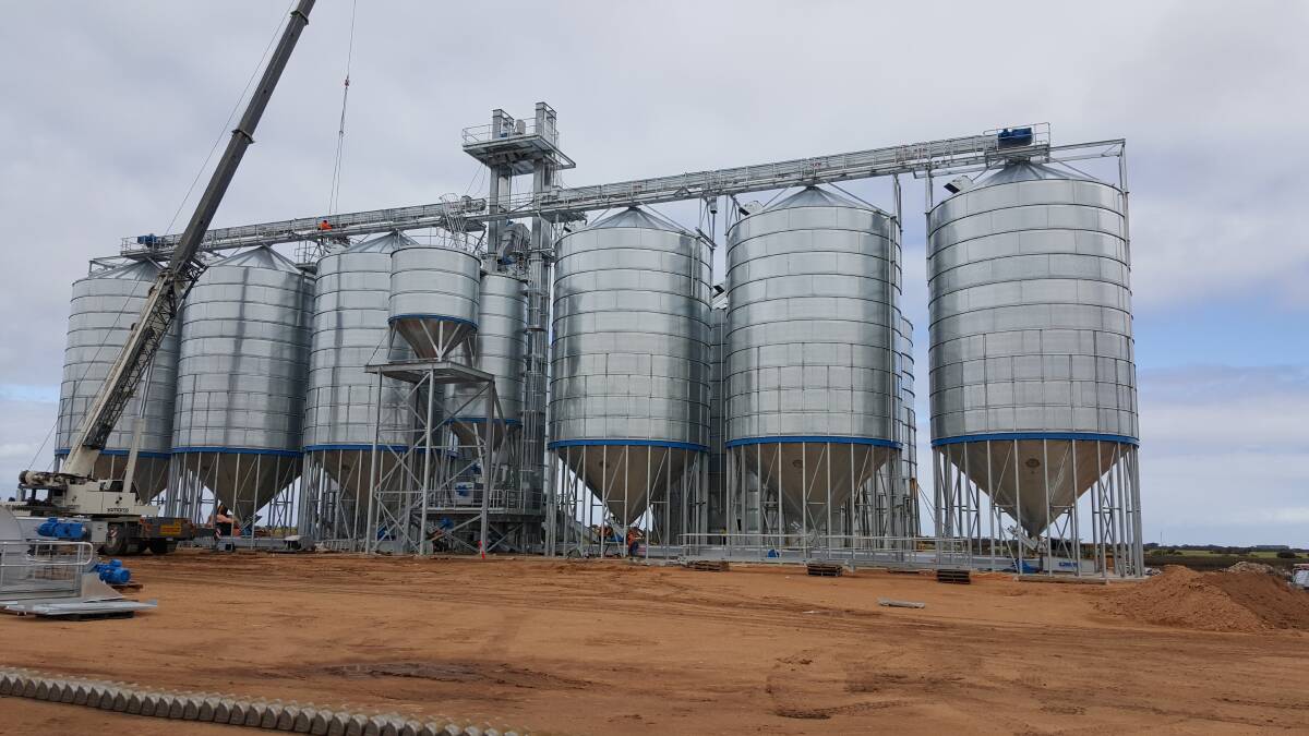 NEW SITE: Progress on a $6.3 million grain storage facility at Dublin.