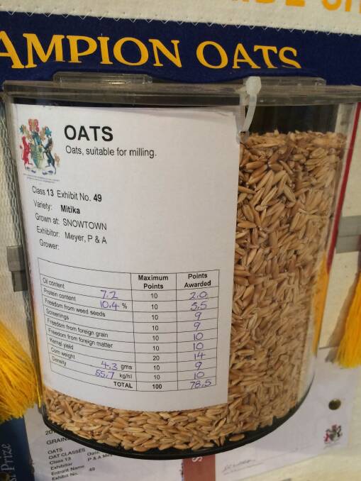 FEATURE GRAIN: Oats will be the central focus for this year's hay and fodder competition at the Royal Adelaide Show, with feed displays in the different livestock sections.