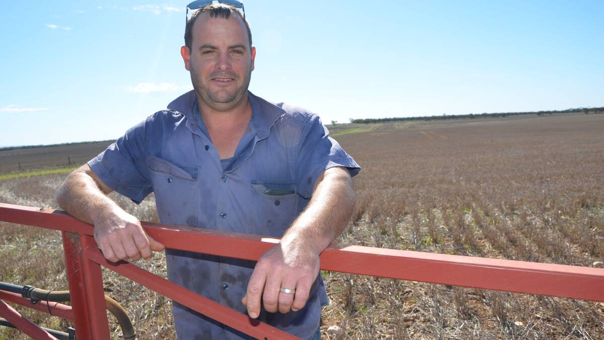 PRAY FOR RAIN: Murray Bridge cropper Mark Pahl was out weed spraying last week, cleaning up paddocks prior to seeding. He was getting concerned about the rest of his seeding program if the dry weather continued.  
