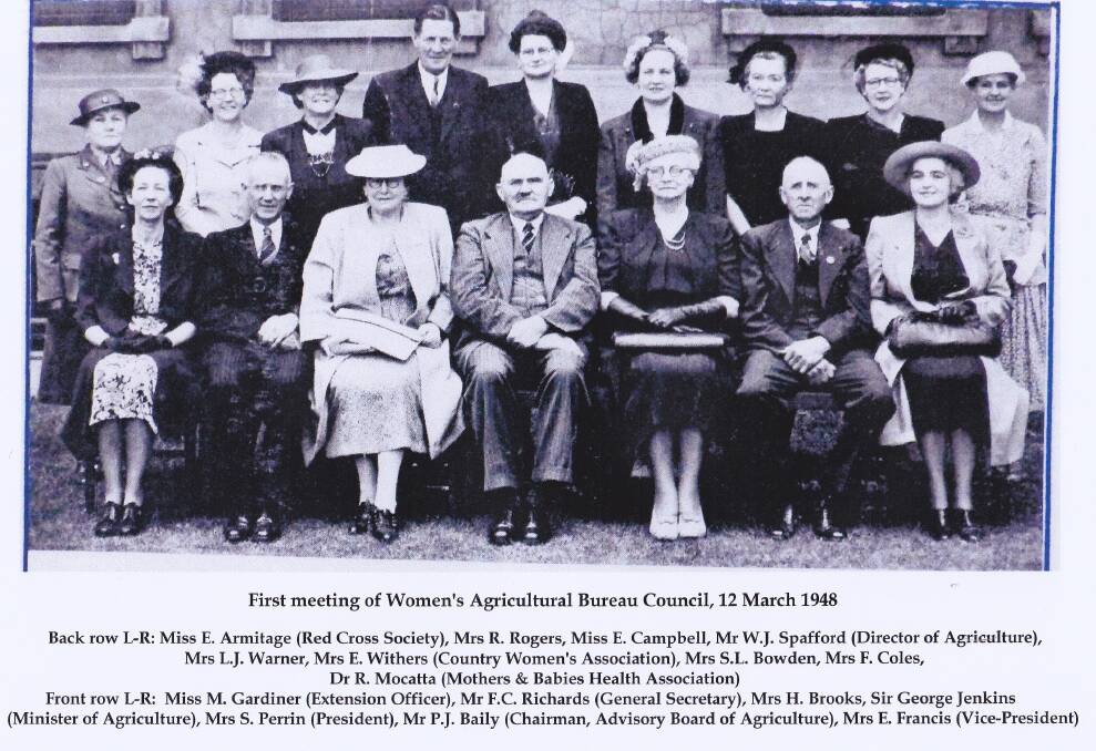 SHAKE-UP: The first meeting of the Women's Agricultural Bureau Council on March 12, 1948, in Adelaide.