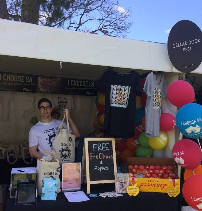 STRONG SUPPORT: Brand SA's James Carroll at the I Choose SA stall at Ferment the Festival on Saturday.