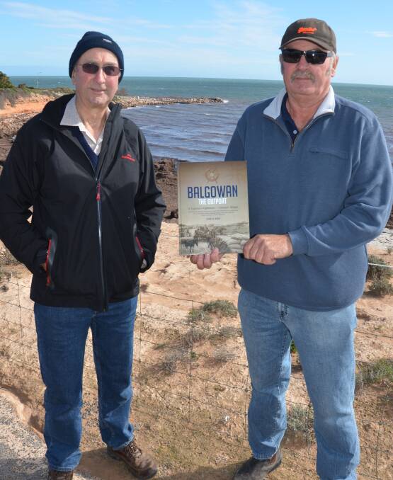 REFLECTING: Local farmer Ken Heinrich and Balgowan the Outport author Stuart Moody stand on the Balgowan coast and reflect on what the port used to look like.