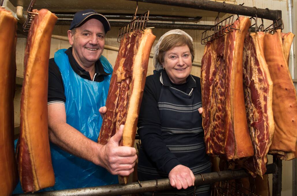 BREAKFAST TREAT: Kanmantoo Bacon and Quality Meats owners Rob and Elain McInnes have claimed second place in the Australian PorkMark Bacon Awards.