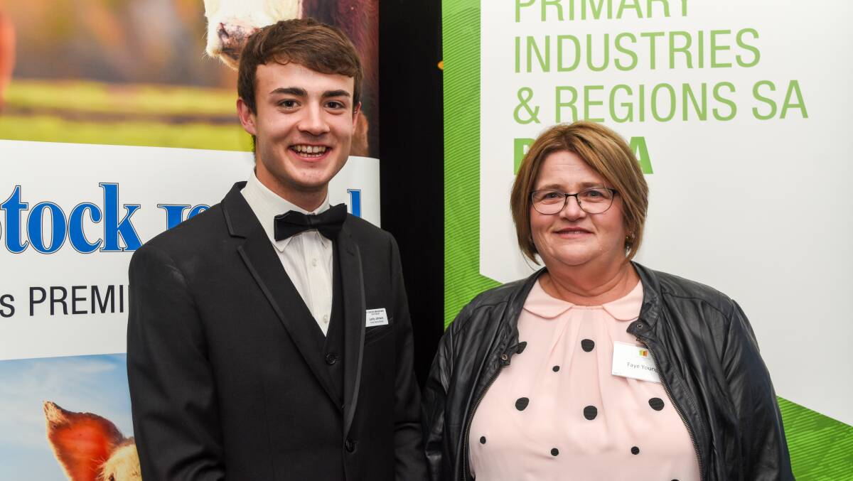 Young Rural Ambassador winner, Lachy Johnson, representing the South East and Border region, with Mundulla show president Faye Young, at the awards night in Adelaide.