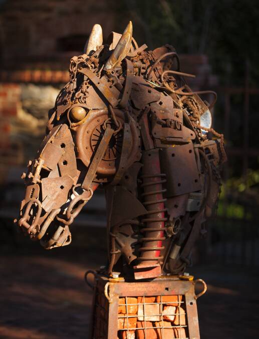 HORSES: A sculpture in memory of Joel's grandfather's horse Major.
