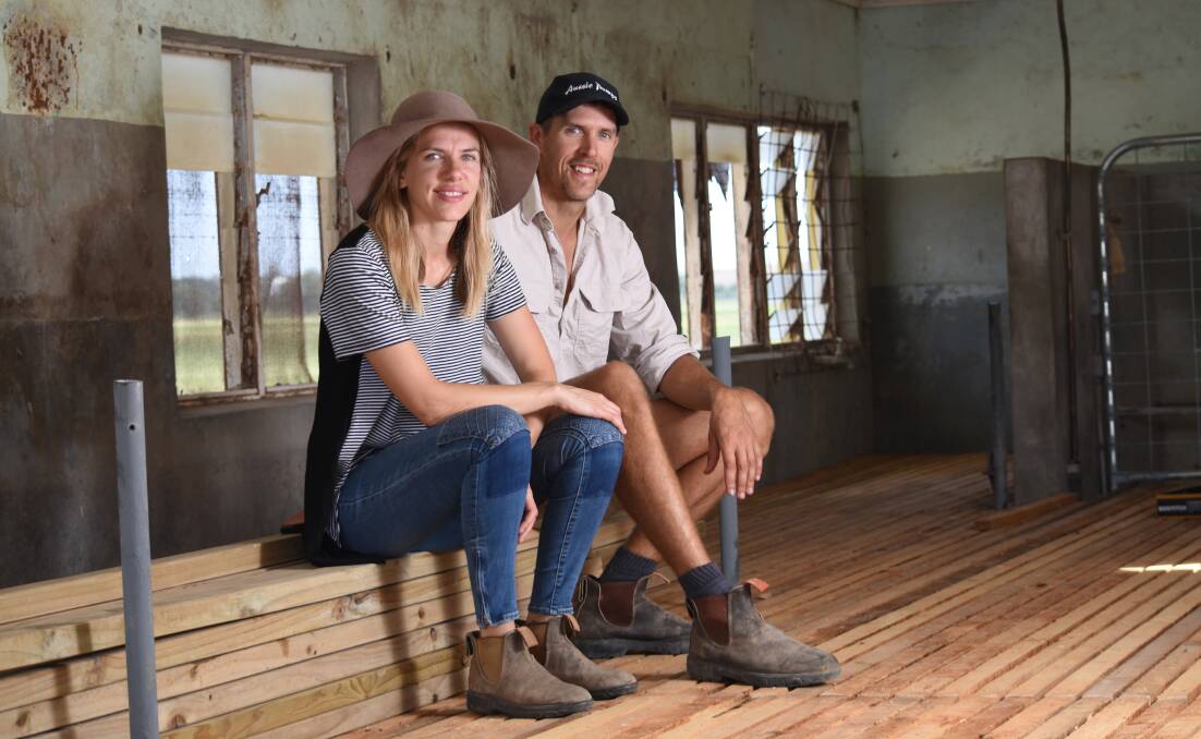 MAKING CHANGES: Alex and Mark Westlake are converting an old herringbone dairy into a shearing shed so their sheep can stay on-farm during shearing time.
