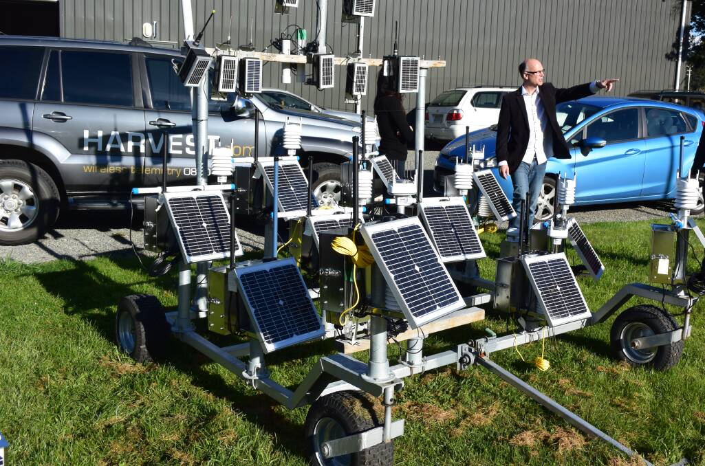 A solar powered rig testing a range of Harvest-designed sensors at its Masterton facility. The company's 24 staff focus on R&D and customer service.