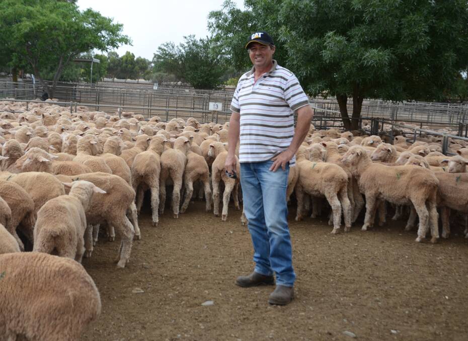 HAPPY TIMES: Craig McWaters, Samsons Well, sold 350 June/July-drop shorn Kelvale-bld wethers for $117 and another draft of 150 wethers for $101. 