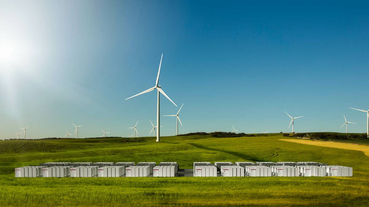 ARTIST IMPRESSION: The Hornsdale Power Reserve will be added to the Hornsdale Wind Farm near Jamestown. 