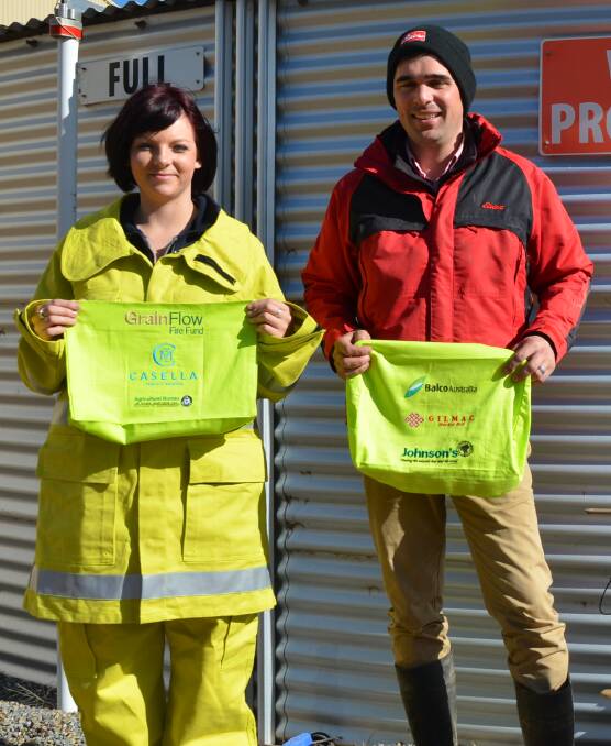 PREPARED: Gilmac Balaklava's Krystal Schulz and Owen Ag Bureau member Michael Brougham look forward to the delivery of the packs, due before harvest.