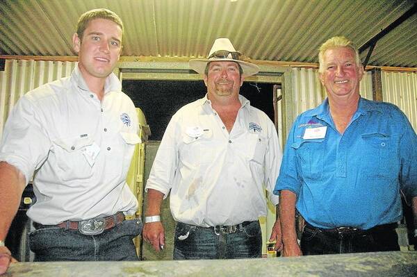 VOLUNTEER SUPPORT: Paddy Rowe, Carrieton, with Reuben Solley, Yednalue Station, Cradock, and Snow Rowe, Carrieton, served drinks to the thirsty masses at the 60th Carrieton Rodeo in December. Rodeos are integral fixtures on northern community calendars, providing valuable social and fundraising opportunities.