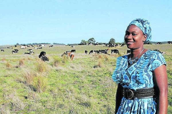 BIG DREAMS: Zambian farmer Inonge Mubanga Samboko is in South Australia visiting dairy farms and piggeries as part of a study tour. She plans to set up a 300-cow dairy back home, employing up to 50 people.