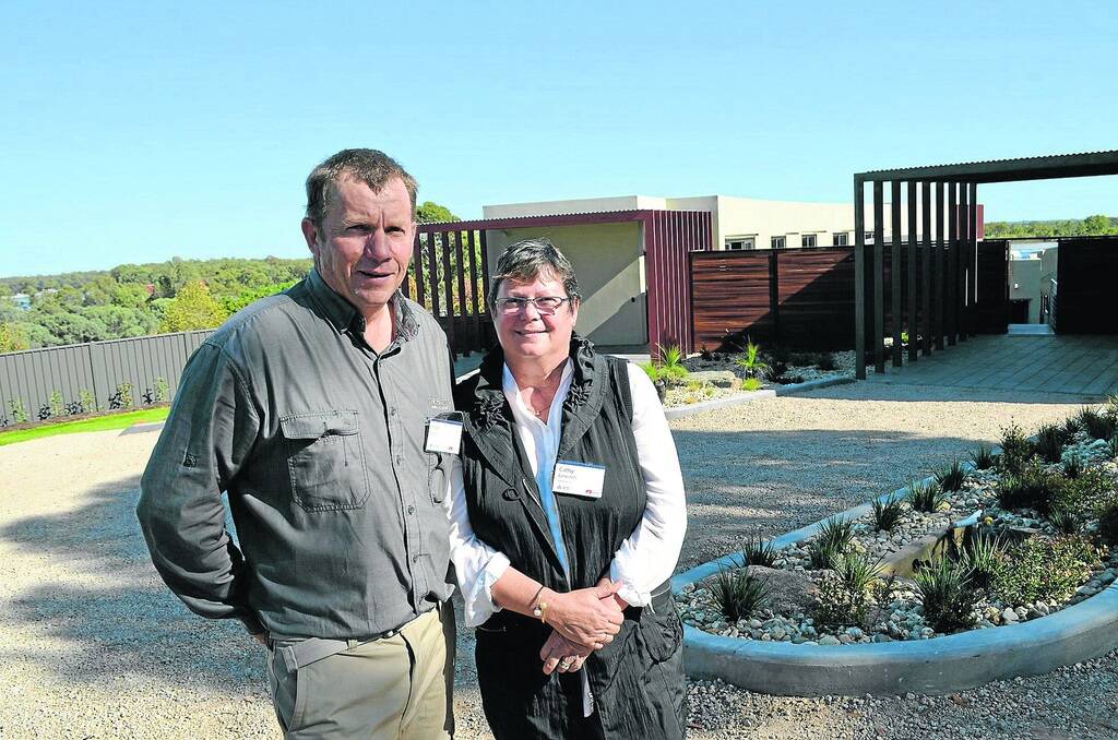 THE FRAMES: Rick and Cathy Edmonds at their brand new luxury accommodation, The Frames, Paringa.