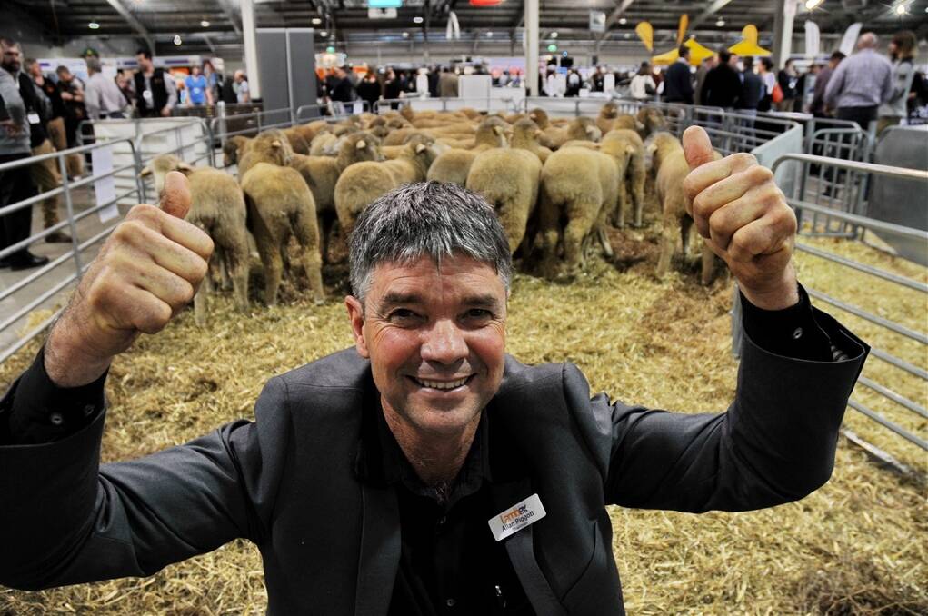 LambEx chairman Allan Piggott shows his enthusiasm for the sold-out event in Adelaide.