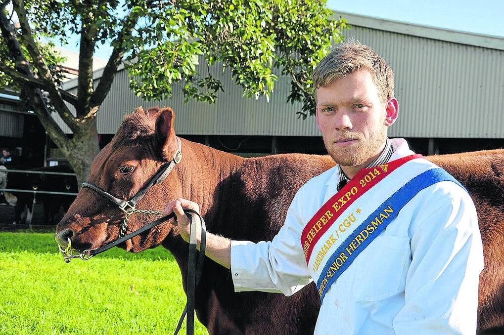 MEET THE LEADER: Senior champion herdsman Nick van den Berg with Clanfingon Watsonia J12.