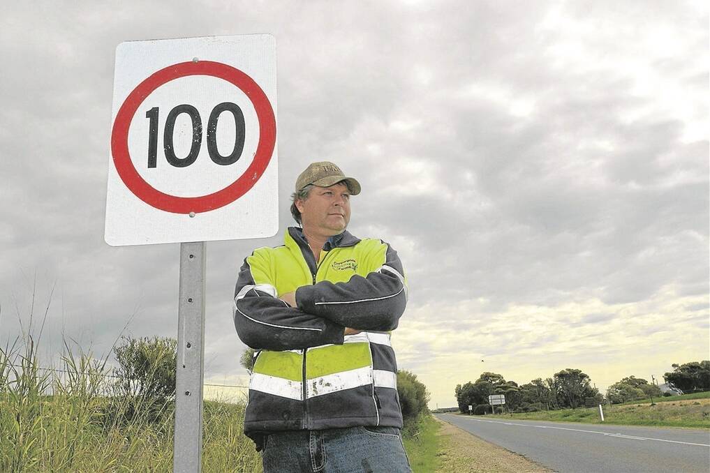 NOT CONVINCED: Paskeville farmer Mark Schilling “would love to see the statistics on why they say there're less deaths at 100km/hr than 110km/hr”.
