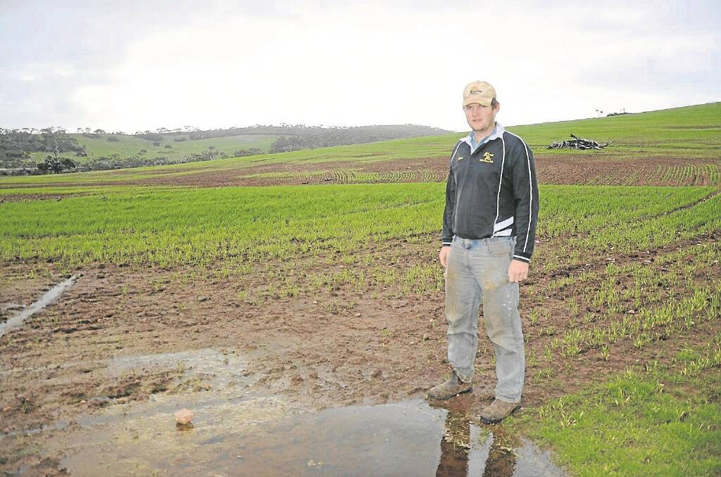 HUGE FALLS: Lower EP farmer Logan Dennis says it has been the wettest year on his Koppio property.