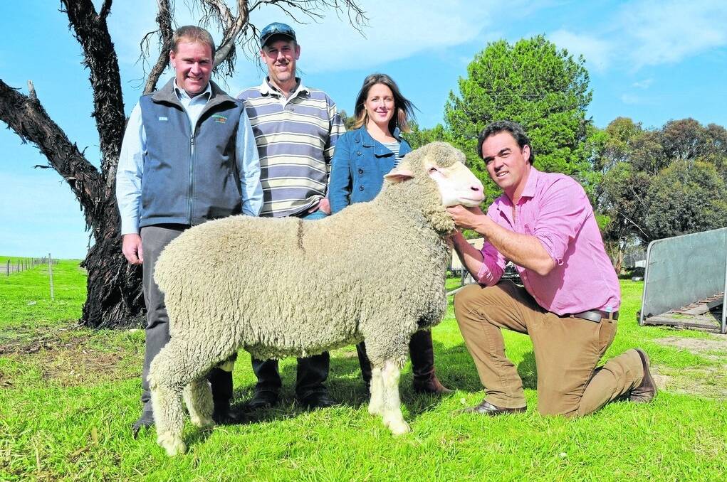 REPEAT SUPPORT: For the third successive year Michael Crouch, Karwin Nominees, Field, outlaid the top price at the Southrose ram sale. 