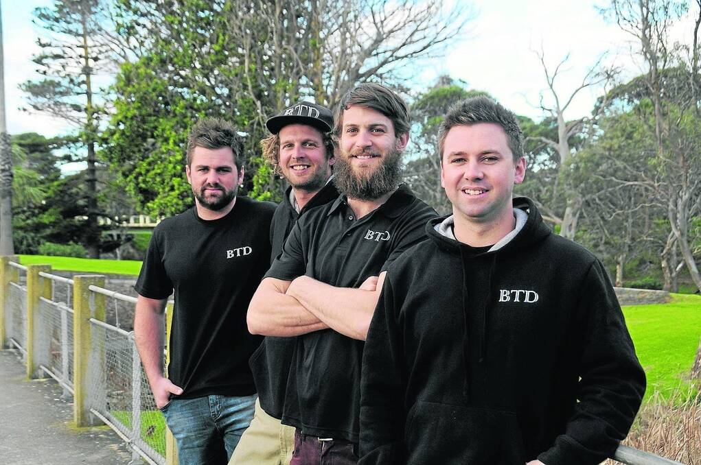 BEYOND DARKNESS: Simon Grosvenor, Luke Manners, Sam George and Nick Grosvenor are part of Beyond the Darkness Postie Run group of 13 who rode from Strathalbyn to Darwin on postie bikes to raise money for beyondblue.